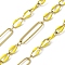 304 Stainless Steel Enamel Figaro Chains, Soldered, with Spool, Ion Plating(IP), Real 18K Gold Plated, Gold, 20x5x1mm
