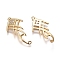 Brass Micro Pave Cubic Zirconia Links connectors, Fish, Clear, Golden, 30.5x14x2mm, Hole: 1.2mm