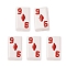 Baking Paint Glass Enamel Beads, Hand Painted Beads, Playing Card, White, 24.5~25x14.5~15x7.5~8.5mm, Hole: 1.6~1.8mm