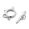 Brass Toggle Clasps, Teapot, Platinum, Teapot: 17x13x2mm, Hole: 1.2mm; Bar: 18.5x5x2mm, Hole: 1.2mm