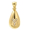 Rack Plating Brass Micro Pave Cubic Zirconia Pendants, Long-Lasting Plated, Lead Free & Cadmium Free,Real 18K Gold Plated, Teardrop with Letter Charms, Letter Y, 21x11mm, Hole: 5x3mm