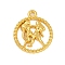 Twelve Constellations Alloy Pendants, Gemini, 22.5x19x2.5mm, Hole: 1.8mm