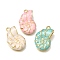 Brass Enamel Pendants, Conch Shape Charms, Rack Plating, Long-Lasting Plated, Lead Free & Cadmium Free, Real 18K Gold Plated, Mixed Color, 16.5x10.5x5mm, Hole: 1~1.2mm