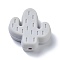 Silicone Focal Beads, Cactus, Silver, 25x23x8mm, Hole: 2.3mm