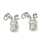 Brass Micro Pave Cubic Zirconia Pendants, Golf Charms, Long-Lasting Plated, Cadmium Free & Lead Free, Rack Plating, Platinum, 13x9.5x6mm, Hole: 3.3mm