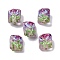 Handmade Lampwork Beads, Rectangle with Flower, Flamingo, 15.5x13x9.5mm, Hole: 2.5mm