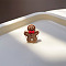 Christmas Cartoon Alloy with Resin Finger Rings, Platinum, Gingerbread Man, Inner Diameter: Adjustable
