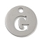 Non-Tarnish 304 Stainless Steel Pendants, Stainless Steel Color, Flat Round with Letter, Letter G, 19x1.2mm, Hole: 2.5mm