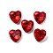 Glass Rhinestone Cabochons, Pointed Back & Back Plated, Faceted, Heart, Light Siam, 8x8x4.5mm