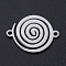 Non-Tarnish 201 Stainless Steel Links connectors, Laser Cut, Vortex, Stainless Steel Color, 14x18x1mm, Hole: 1.4mm