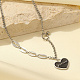 Colliers avec pendentif cœur en émail et acier inoxydable pour femmes BR5096-3
