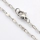 304 Stainless Steel Dapped Cable Chain Necklaces for Men STAS-O050-04P-1