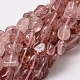 Natürlichen Erdbeere Quarz-Chip Bead Stränge G-M298-18-1