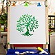 GORGECRAFT Tree of Life Stencil Leaf Template 7x7 Inch Reusable Decoration Sign Square Tree Stencils for Painting on Wood Wall Scrapbook Card Floor and Tile Drawing DIY-WH0286-001-5