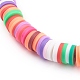 Bracelets extensibles en perles heishi en pâte polymère arc-en-ciel pour la Saint-Valentin BJEW-JB05942-4