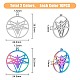 DICOSMETIC 20Pcs 2 Colors Goat Head Charms Stainless Steel Animal Charms Hollow Flat Round Inverted Pentagram Pendants Rainbow Color Sheep Skull Charm for DIY Necklace Jewelry Making STAS-DC0011-75-2
