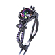 カラフルなラインストーン フラット ラウンド花の指輪  女性のための合金ジュエリー  ガンメタ色  usサイズ6（16.5mm） HAWE-PW0001-245A-1