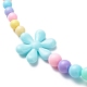 Цветочные непрозрачные акриловые эластичные детские ожерелья NJEW-JN03973-7