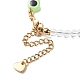 Bracelet et collier en perles de mauvais œil en cristal de quartz naturel et résine SJEW-JS01253-5