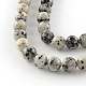 Brins de perles rondes en jaspe sésame naturel teint G-R342-6mm-15-2