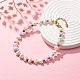 Bracelets de cheville en perles de plastique ABS avec perles acryliques rondes pour femmes AJEW-AN00499-2