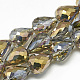 Chapelets de perles en verre électroplaqué EGLA-Q100-A08-1