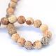 Frosted Natural Picture Jasper Round Bead Strands G-E334-8mm-26-3