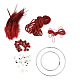 Diy conjunto de red/tela tejida con plumas DIY-F074-08-1