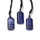 Natürliche Lapislazuli-Halskette mit rechteckigem Anhänger und Nylonschnur für Damen NJEW-C001-01B-01-1