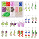 SUNNYCLUE 1 Box DIY 12 Pairs Frosted Mixed Acrylic Lily Flower Leaf Drop Dangle Earring Making Kits with 160pcs Acrylic Flower Beads & 30pcs Maple Leaf Charm Pendants & 24pcs Nick Free Earring Hooks DIY-SC0004-44S-1
