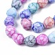 Opaque Baking Painted Crackle Glass Beads Strands EGLA-N006-025-3