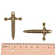 Style tibétain pendentifs de poignard de métal MLF1306Y-3