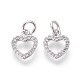 Brass Micro Pave Cubic Zirconia Charms ZIRC-J021-03P-RS-1