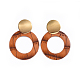 PU Leather Dangle Stud Earrings EJEW-JE03293-03-1