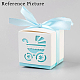 Cochecito hueco bb coche carro caja de dulces regalos de banquete de boda con cintas CON-WH0034-D01-3