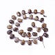 Chapelets de perles en bois pétrifié naturel G-I246-07-2