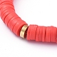 Bracelets extensibles faits main en pâte polymère heishi BJEW-JB05095-4