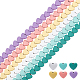 CHGCRAFT 6Strands 6 Colors Rubberized Style Spray Painted Non-magnetic Synthetic Hematite Beads Strands G-CA0001-42-1