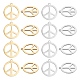 UNICRAFTALE 20pcs 2 Colors Peace Sign Pendants 201 Stainless Steel Charms Hypoallergenic Hollow Pendants for DIY Jewelry Making STAS-UN0032-02-1