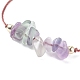 4 pièces 4 puces de style bracelets de perles mélangées naturelles serties de perles en laiton BJEW-JB07987-02-5