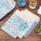 BENECREAT 8 Styles Blue and White Porcelain Pattern Ceramic Decals Pottery Ceramics Clay Transfer Paper DIY-BC0005-71-5