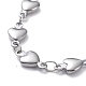 304 pulseras de cadena de enlace corazón de acero inoxidable BJEW-JB05615-2