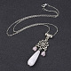Natural Rose Quartz Jewelry Sets SJEW-JS00898-04-3