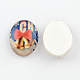 Christmas Theme Pattern Glass Oval Flatback Cabochons for DIY Projects X-GGLA-R022-35x25-76-2