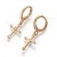 Brass Dangle Hoop Earrings EJEW-F199-20G-2