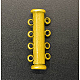 1連真鍮製スライドロッククラスプ  ペヨーテクラスプ  マルチ連宝飾品  4の穴  ゴールドカラー  8mm  穴：25x10x5mm X-KK-Q268-2-1