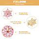 Fibloom 5 Paar 5-Farben-Ohrstecker mit 3D-Blumen-Kubikzirkonia EJEW-FI0001-76-4
