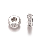 Brass Micro Pave Clear Cubic Zirconia Beads ZIRC-I038-31P-1