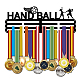 SUPERDANT Medal Holder Hand Ball Medals Display Hanger Black Iron Wall Mounted Hooks for Competition Medal Holder Display Wall Hanging 40x15cm ODIS-WH0021-089-1