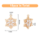 SUPERFINDINGS 10pcs Brass Micro Pave Snowflake Pendants Gold Plated Cubic Zirconia Charm Clear Winter Christmas Pendant for Necklace Bracelet Earrings Jewelry Making Hole: 1.6mm ZIRC-FH0001-39-2